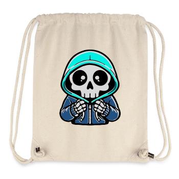 Skelett Hoodie Neon Blau - Stanley/Stella recycelter Gym Bag - Naturweiß - Vorne