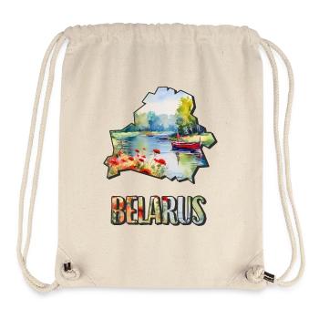 Aquarell Landkarte Belarus - Stanley/Stella recycelter Gym Bag - Naturweiß - Vorne