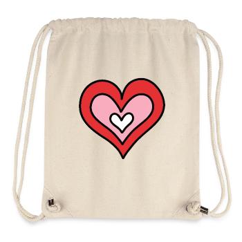 Coeur dessiné à la main - Sac à cordon recyclé Stanley/Stella - blanc naturel - Devant