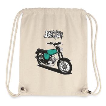 S51 (turquoise) // Illustration - Sac à cordon recyclé Stanley/Stella - blanc naturel - Devant