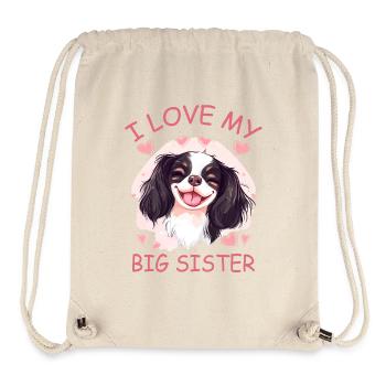 I love my big sister naissance bébé - Sac à cordon recyclé Stanley/Stella - blanc naturel - Devant