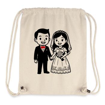Hochzeit Paar Ehepaar - Stanley/Stella recycelter Gym Bag - Naturweiß - Vorne