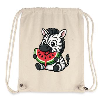 Lustiges Zebra Melone Obst Sommer Cartoon - Stanley/Stella recycelter Gym Bag - Naturweiß - Vorne