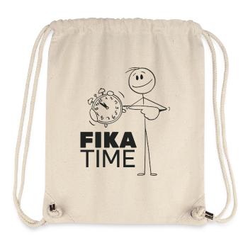 Minimalistische Stoppuhr mit Fika-Zeit - Stanley/Stella recycelter Gym Bag - Naturweiß - Vorne