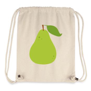 Vivid Green Pear Illustration - Stanley/Stella Recycled Gym Bag - natural - Front