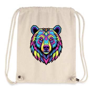 Neon Tribal Bär Illustration - Stanley/Stella recycelter Gym Bag - Naturweiß - Vorne
