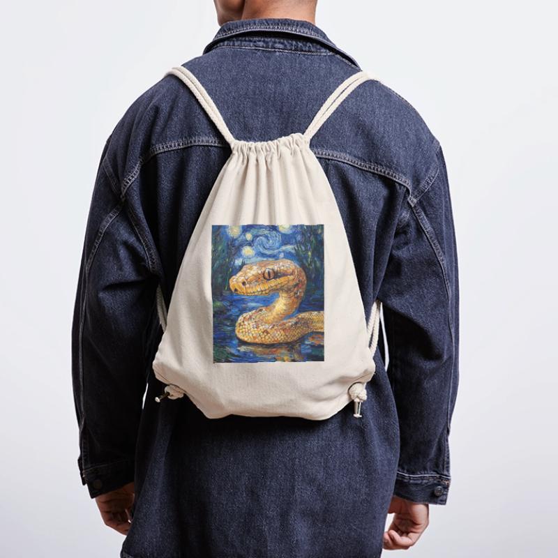 Snake Python Van Gogh Style Starry Night Stanley/Stella Recycled Gym Bag
