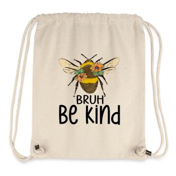 Abeille avec couronne de tournesol - Sac à cordon recyclé Stanley/Stella - blanc naturel - Devant