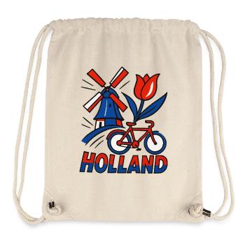 Holland Windmühle Tulpenfahrrad - Stanley/Stella recycelter Gym Bag - Naturweiß - Vorne