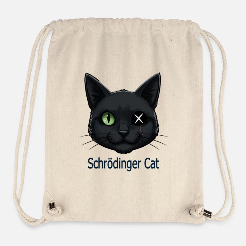 Chat Schrödinger - Sac à cordon recyclé Stanley/Stella - blanc naturel