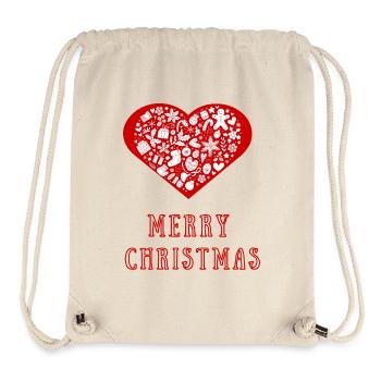 Coeur De Noël Icônes Motif - Sac à cordon recyclé Stanley/Stella - blanc naturel - Devant