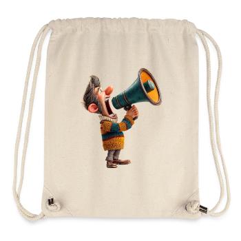 Karikatur Megafon Redner - Stanley/Stella recycelter Gym Bag - Naturweiß - Vorne