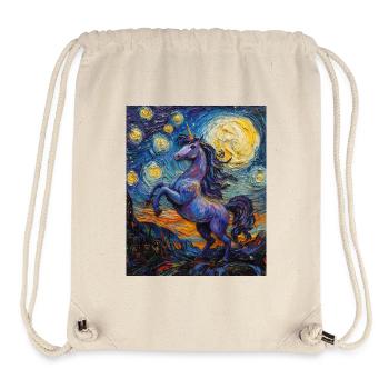 Einhorn Einhörner Licorne Style Van Gogh - Sac à cordon recyclé Stanley/Stella - blanc naturel - Devant