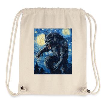 Loup loup-garou style Van Gogh - Sac à cordon recyclé Stanley/Stella - blanc naturel - Devant