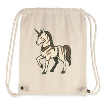 Stammeskrieger-Einhorn mit Zöpfen und Markierungen - Stanley/Stella recycelter Gym Bag - Naturweiß - Vorne