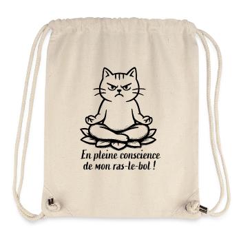 Grummelige Katze in Meditation - Stanley/Stella recycelter Gym Bag - Naturweiß - Vorne