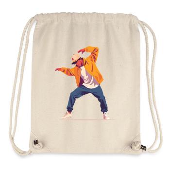 Motif de danse Personne en Breakdance Pose Dancer - Sac à cordon recyclé Stanley/Stella - blanc naturel - Devant