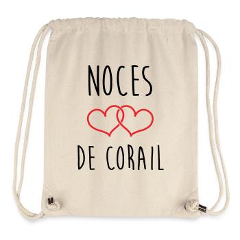 Noces de Corail 11 ans de mariage - Sac à cordon recyclé Stanley/Stella - blanc naturel - Devant