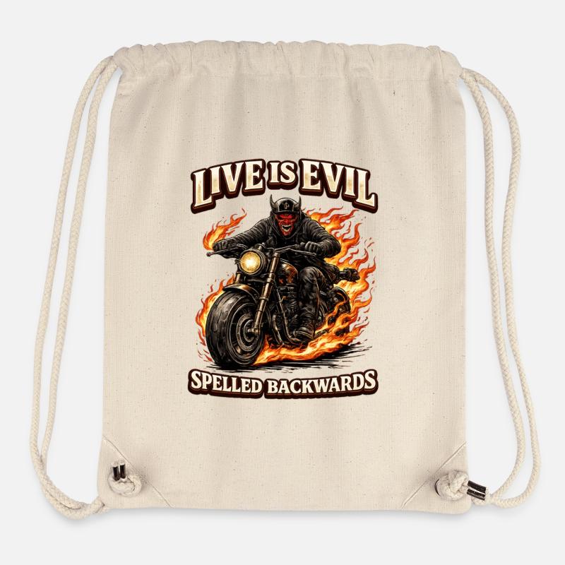 Live Is Evil Spelled Backwards - Stanley/Stella Recycled Gym Bag - natural
