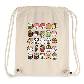 Kawaii Sushi Friends Mignonne Art culinaire japonais - Sac à cordon recyclé Stanley/Stella - blanc naturel - Devant