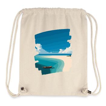 Photo de plage - Sac à cordon recyclé Stanley/Stella - blanc naturel - Devant