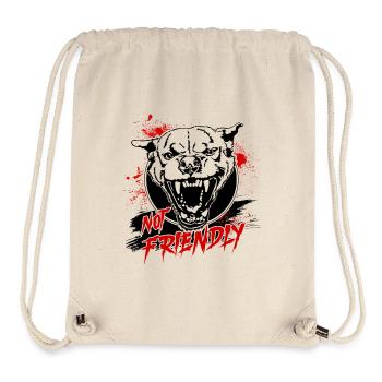 Not Friendly Spruch Hunde Hund Wilsigns - Stanley/Stella recycelter Gym Bag - Naturweiß - Vorne