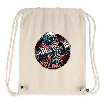 keine Grenze Skull im Workout Bodybuilding Hantel - Stanley/Stella recycelter Gym Bag - Naturweiß - Vorne