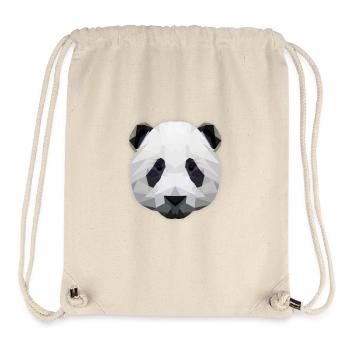 LowPoly "tête de panda" - Sac à cordon recyclé Stanley/Stella - blanc naturel - Devant