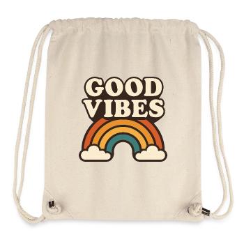 Retro Regenbogen Positive Energie - Stanley/Stella recycelter Gym Bag - Naturweiß - Vorne
