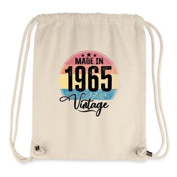 Millésime Fabriqué en 1965 Année de naissance 1965 Anniversaire - Sac à cordon recyclé Stanley/Stella - blanc naturel - Devant