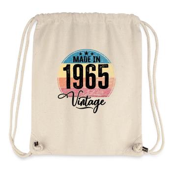 Millésime Fabriqué en 1965 Année de naissance 1965 Anniversaire - Sac à cordon recyclé Stanley/Stella - blanc naturel - Devant