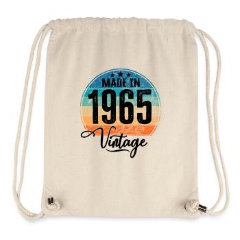 Millésime Fabriqué en 1965 Année de naissance 1965 Anniversaire - Sac à cordon recyclé Stanley/Stella - blanc naturel - Devant