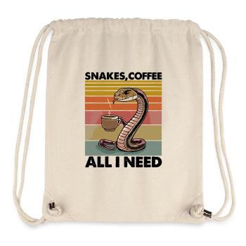 Lustiges Schlangen Kunst Schlange Kaffee Reptilien - Stanley/Stella recycelter Gym Bag - Naturweiß - Vorne