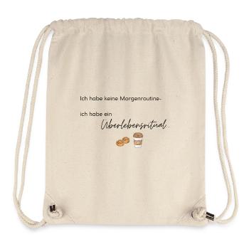 LIEBEVOLL Morgenroutine Zimtschnecke  - Stanley/Stella recycelter Gym Bag - Naturweiß - Vorne