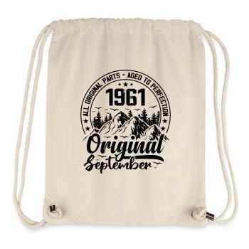 1961 September Original 63 Jahre Geburtstagsgeschenk - Stanley/Stella recycelter Gym Bag - Naturweiß - Vorne