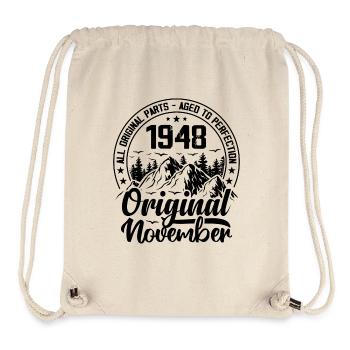 1948 November Original 76 Jahre Geburtstagsgeschenk - Stanley/Stella recycelter Gym Bag - Naturweiß - Vorne