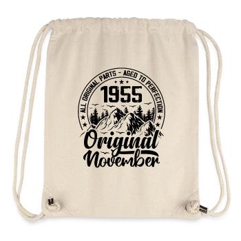 1955 November Original 69 Jahre altes Geburtstagsgeschenk - Stanley/Stella recycelter Gym Bag - Naturweiß - Vorne