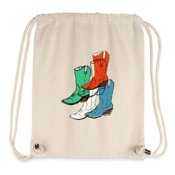 Red Cowboy Boots - cool retro Girlpower Style - Stanley/Stella Recycled Gym Bag - natural - Front