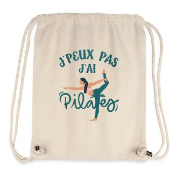 Je peux pas j ai pilates - Sac à cordon recyclé Stanley/Stella - blanc naturel - Devant