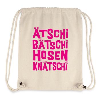 Ätschi Bätschi Hosen Knätschi - Stanley/Stella recycelter Gym Bag - Naturweiß - Vorne