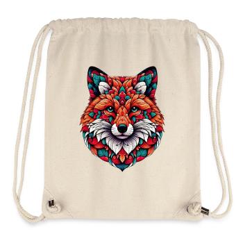 Renard décoré de Mandalas - Sac à cordon recyclé Stanley/Stella - blanc naturel - Devant