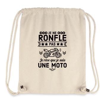 Humour moto motard - Sac à cordon recyclé Stanley/Stella - blanc naturel - Devant