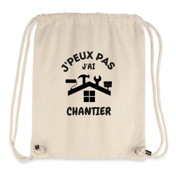 Chantier de construction 3 - Sac à cordon recyclé Stanley/Stella - blanc naturel - Devant