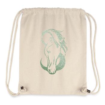 silhouette Cheval amour infini  - Sac à cordon recyclé Stanley/Stella - blanc naturel - Devant