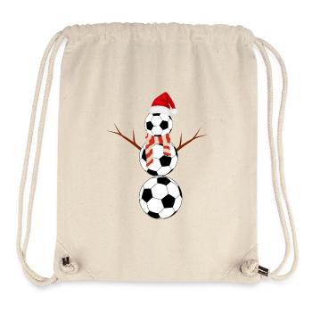 Funny Christmas Football Snowman - Stanley/Stella Recycled Gym Bag - natural - Front