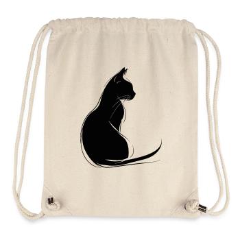 Katze Silhouette Umriss Zeichnung Lineart Kunst - Stanley/Stella recycelter Gym Bag - Naturweiß - Vorne