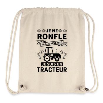 Humour agriculteur tracteur 2 - Sac à cordon recyclé Stanley/Stella - blanc naturel - Devant