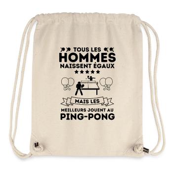 joueur de ping pong 2 - Sac à cordon recyclé Stanley/Stella - blanc naturel - Devant