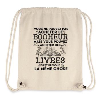 Lecture livres - Sac à cordon recyclé Stanley/Stella - blanc naturel - Devant