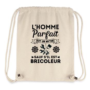 homme parfait bricoleur parfait 1 - Sac à cordon recyclé Stanley/Stella - blanc naturel - Devant